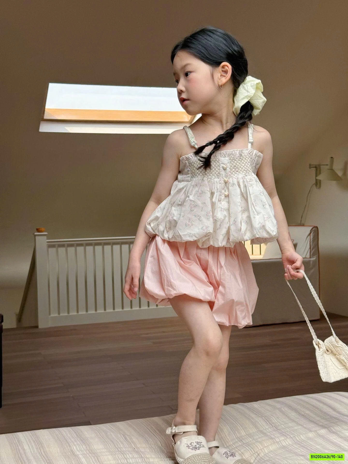 ÁO BÍ 2 DÂY MIX QUẦN BÍ HỒNG