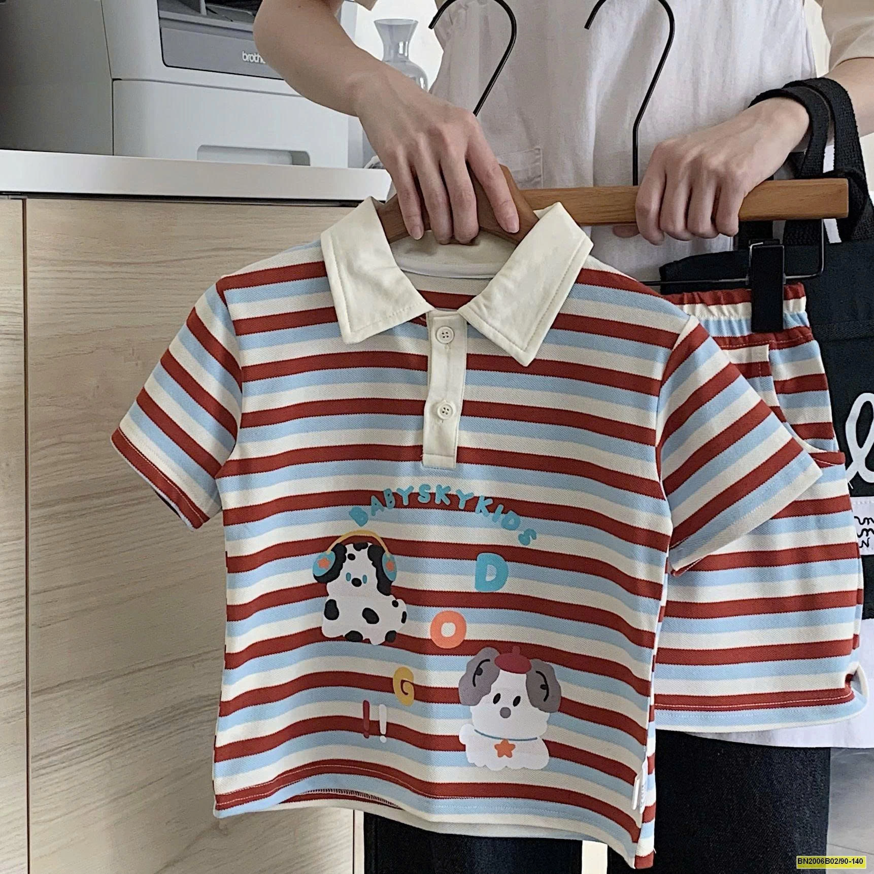 SET BỘ POLO KẺ CỘC TAY BT