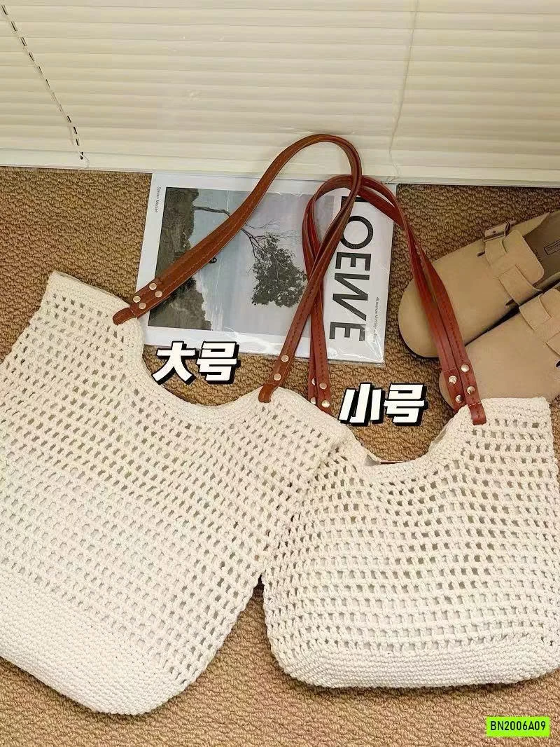 TÚI LƯỚI DỆT QUAI DA