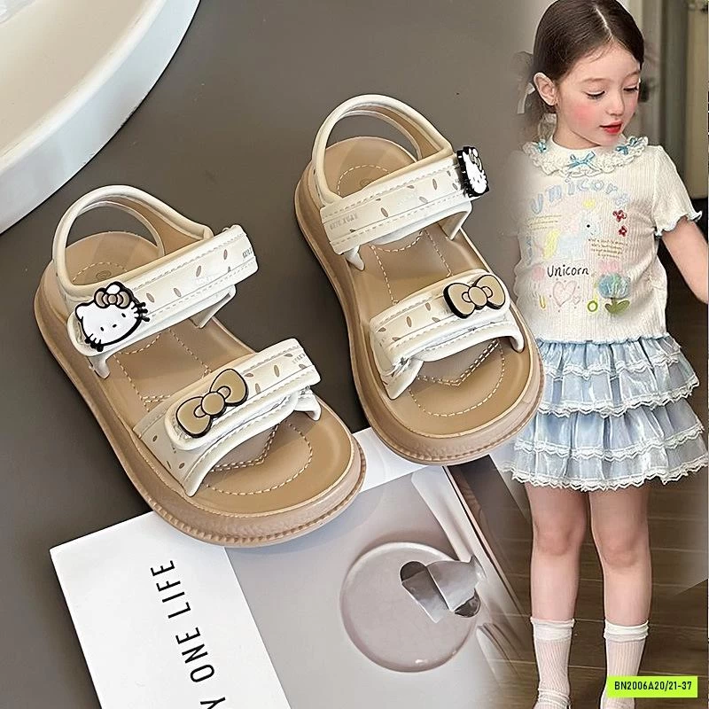 SANDAL GẮN CHARM KITTY BÉ GÁI