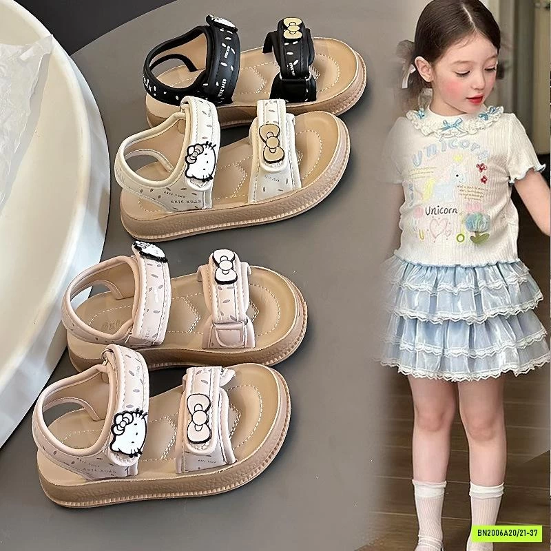 SANDAL GẮN CHARM KITTY BÉ GÁI