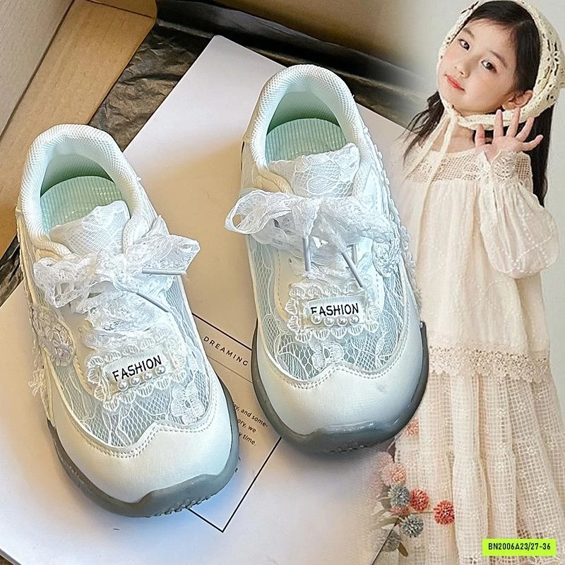 GIÀY LƯỚI HOA BÁNH BÈO BÉ GÁI