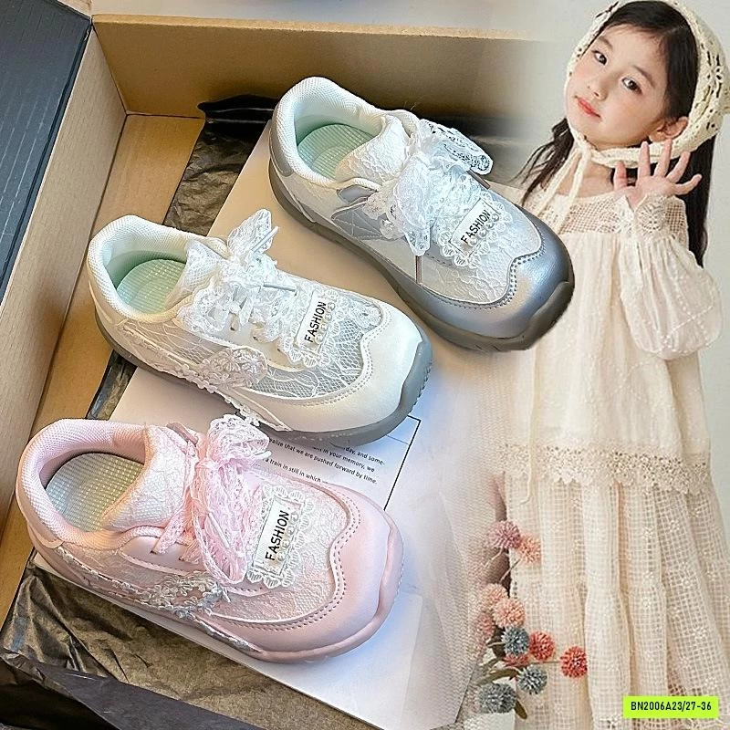 GIÀY LƯỚI HOA BÁNH BÈO BÉ GÁI