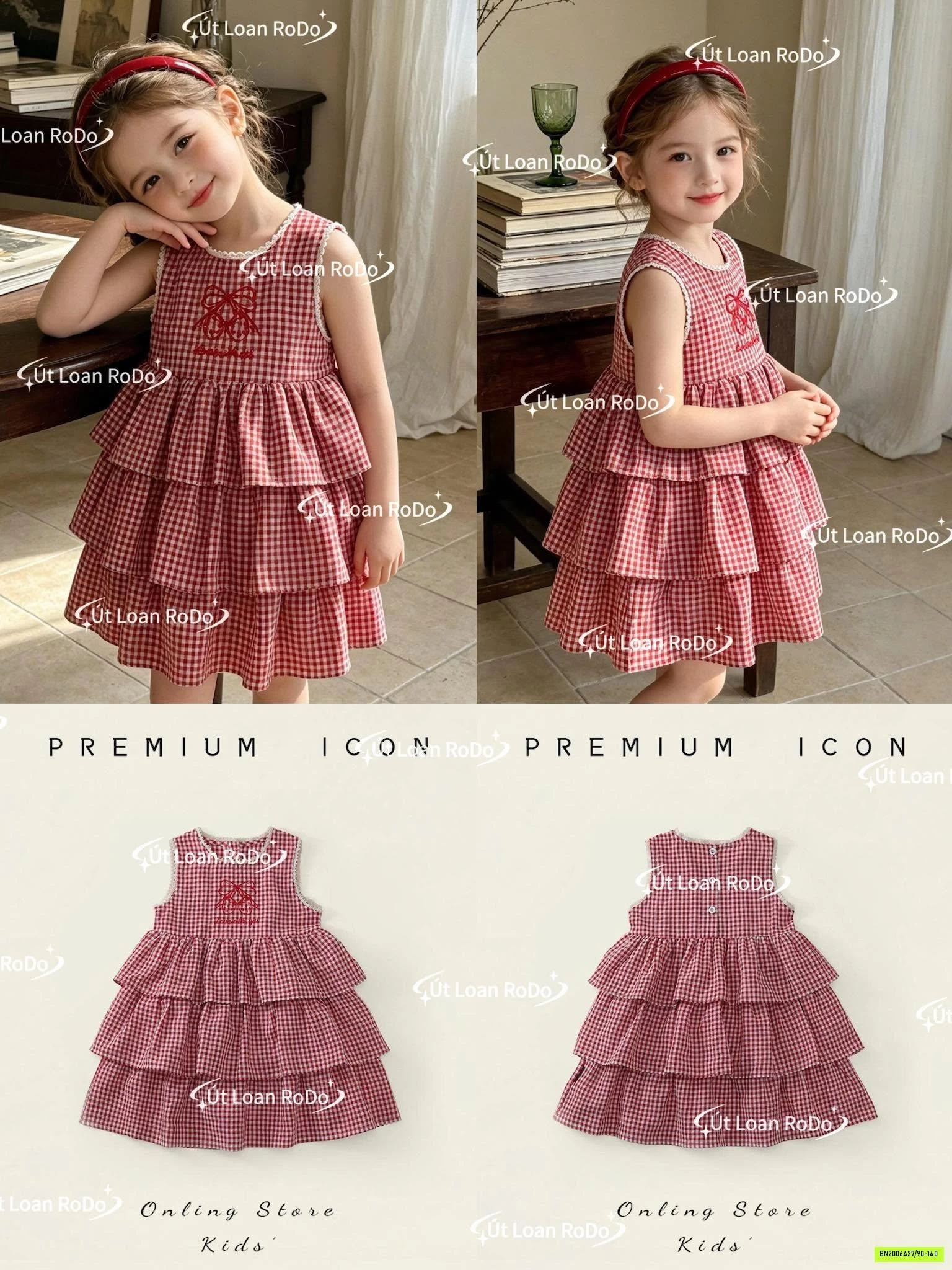 ĐẦM CARO ĐỎ XẾP TẦNG PREMIUM