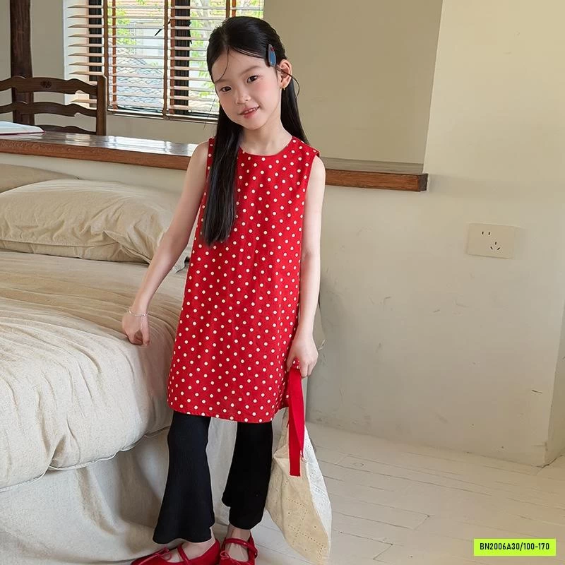 ĐẦM ĐỎ CHẤM BI SUÔNG 26CD52 AMBB