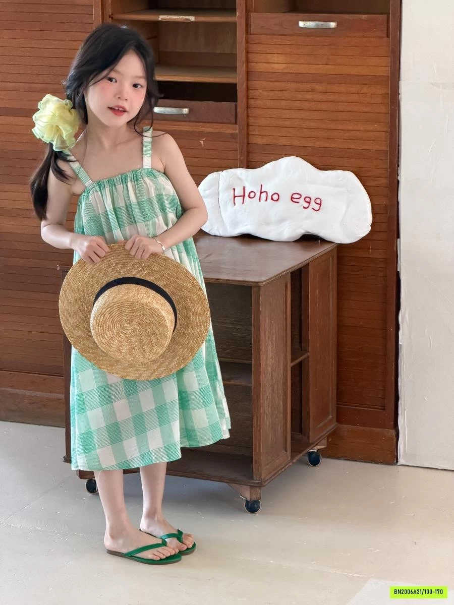 ĐẦM ĐŨI CARO XANH MINT 26CD56 AMBB