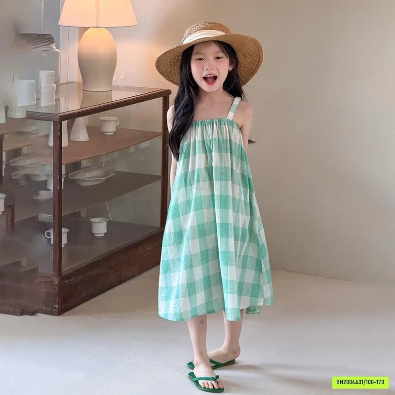 ĐẦM ĐŨI CARO XANH MINT 26CD56 AMBB