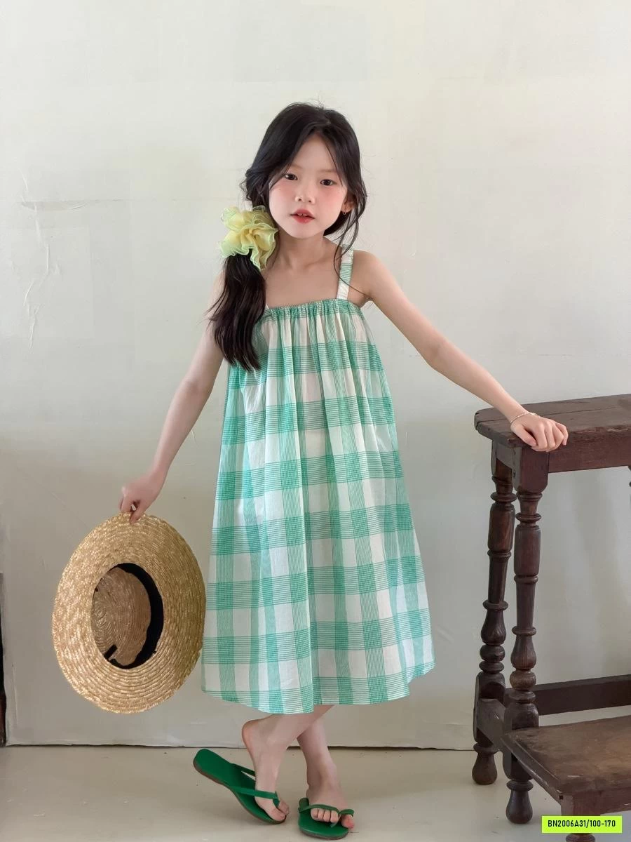 ĐẦM ĐŨI CARO XANH MINT 26CD56 AMBB