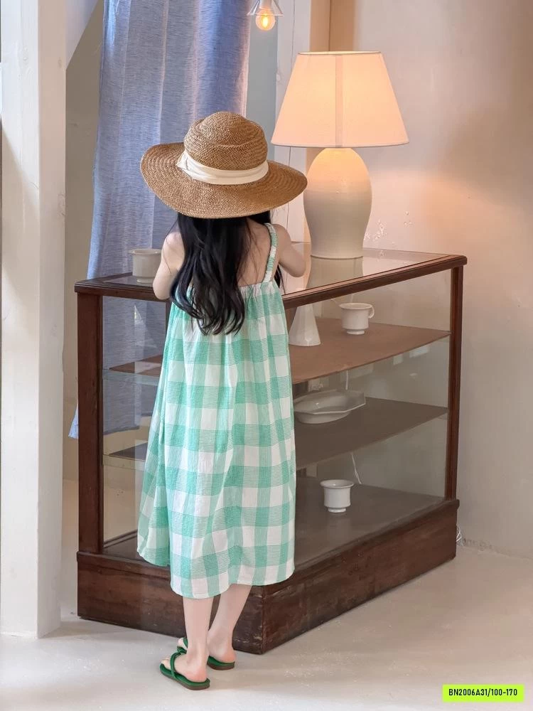 ĐẦM ĐŨI CARO XANH MINT 26CD56 AMBB