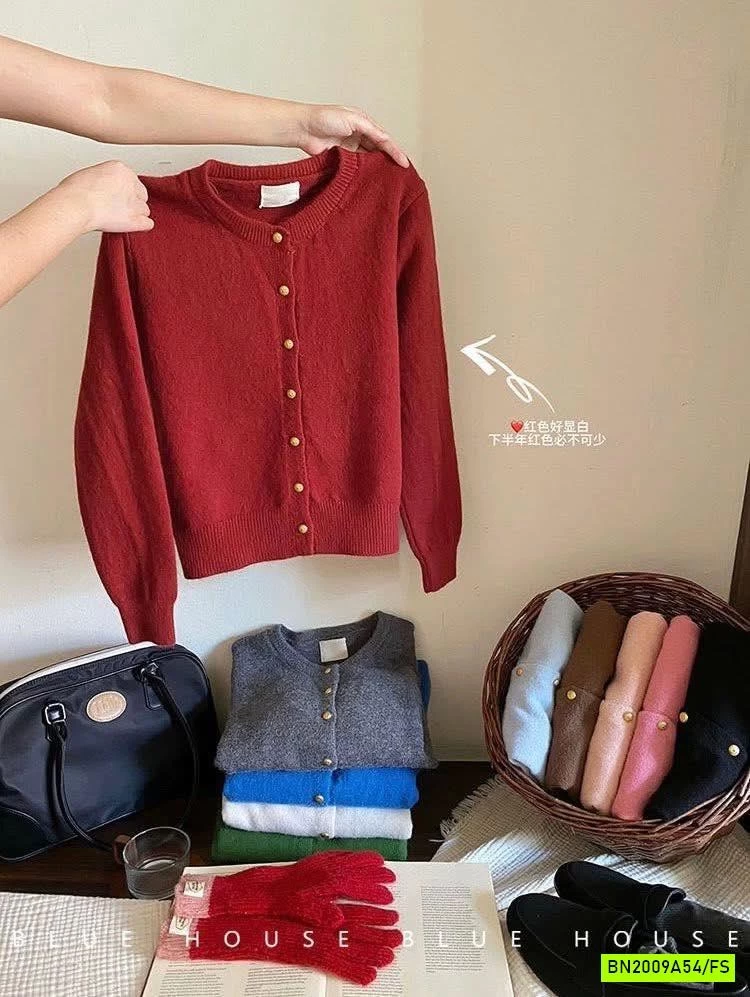 CARDIGAN LEN CỔ TRÒN BASIC