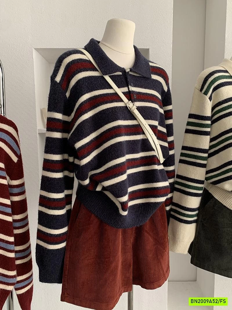 ÁO LEN KẺ CỔ POLO