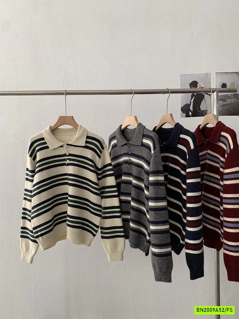 ÁO LEN KẺ CỔ POLO