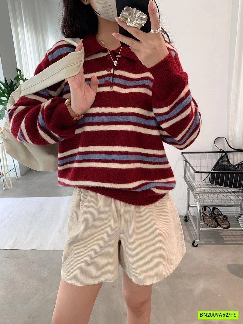 ÁO LEN KẺ CỔ POLO