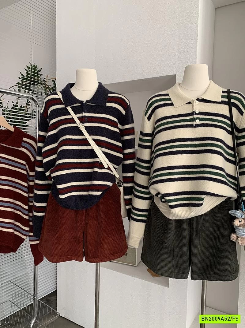 ÁO LEN KẺ CỔ POLO