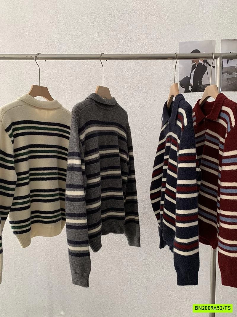 ÁO LEN KẺ CỔ POLO