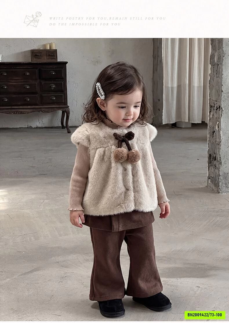 SÉT ĐỒ NÂU VINTAGE BÉ GÁI SZ NHÍ