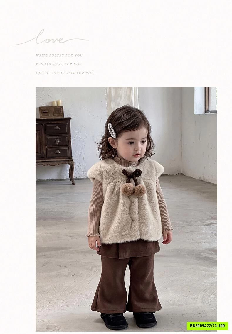 SÉT ĐỒ NÂU VINTAGE BÉ GÁI SZ NHÍ