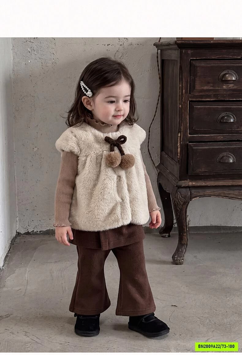 SÉT ĐỒ NÂU VINTAGE BÉ GÁI SZ NHÍ