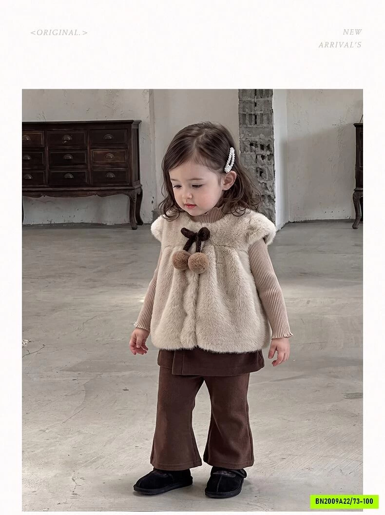 SÉT ĐỒ NÂU VINTAGE BÉ GÁI SZ NHÍ