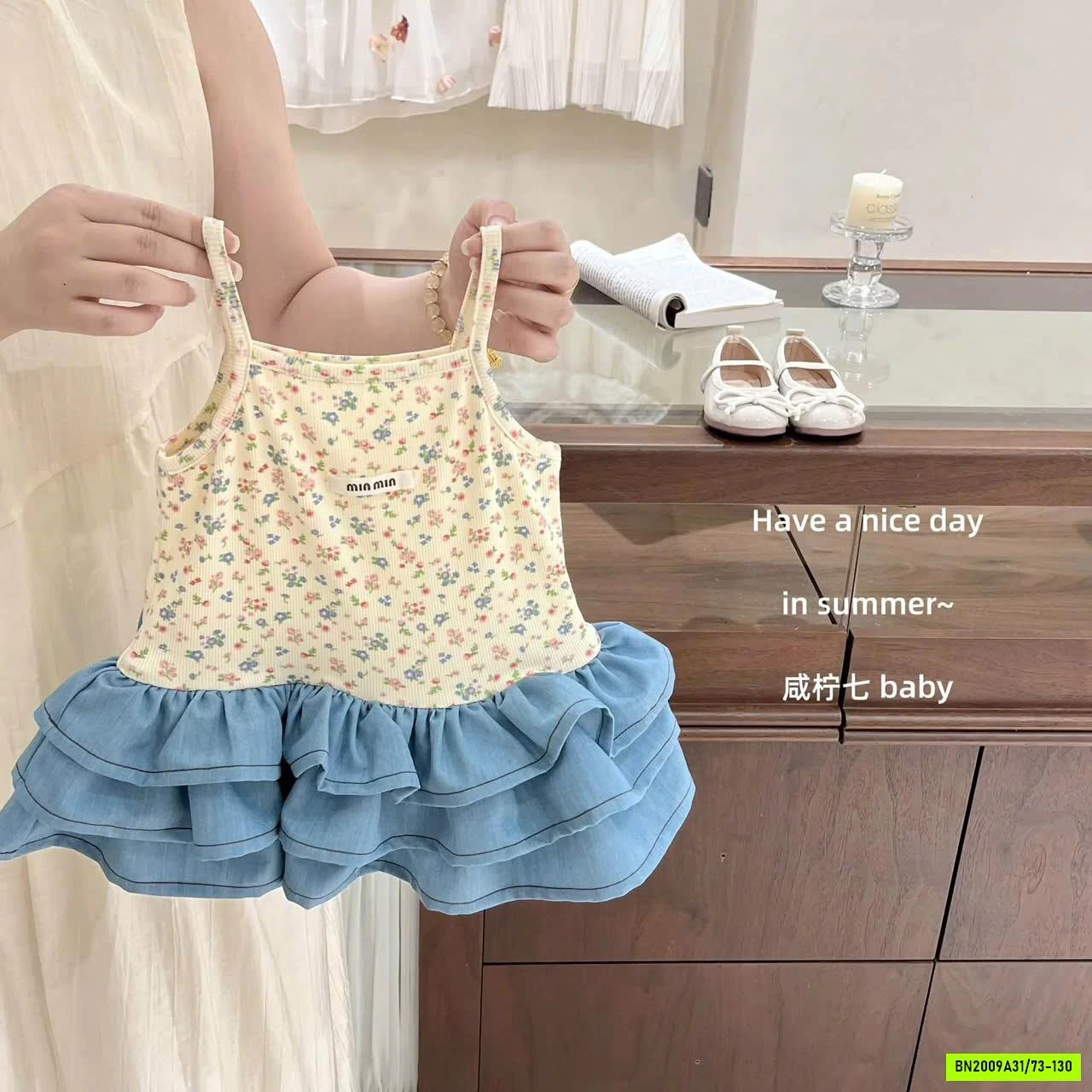 ĐẦM HOA 2 DÂY PHỐI ĐUÔI CÁ TBABY