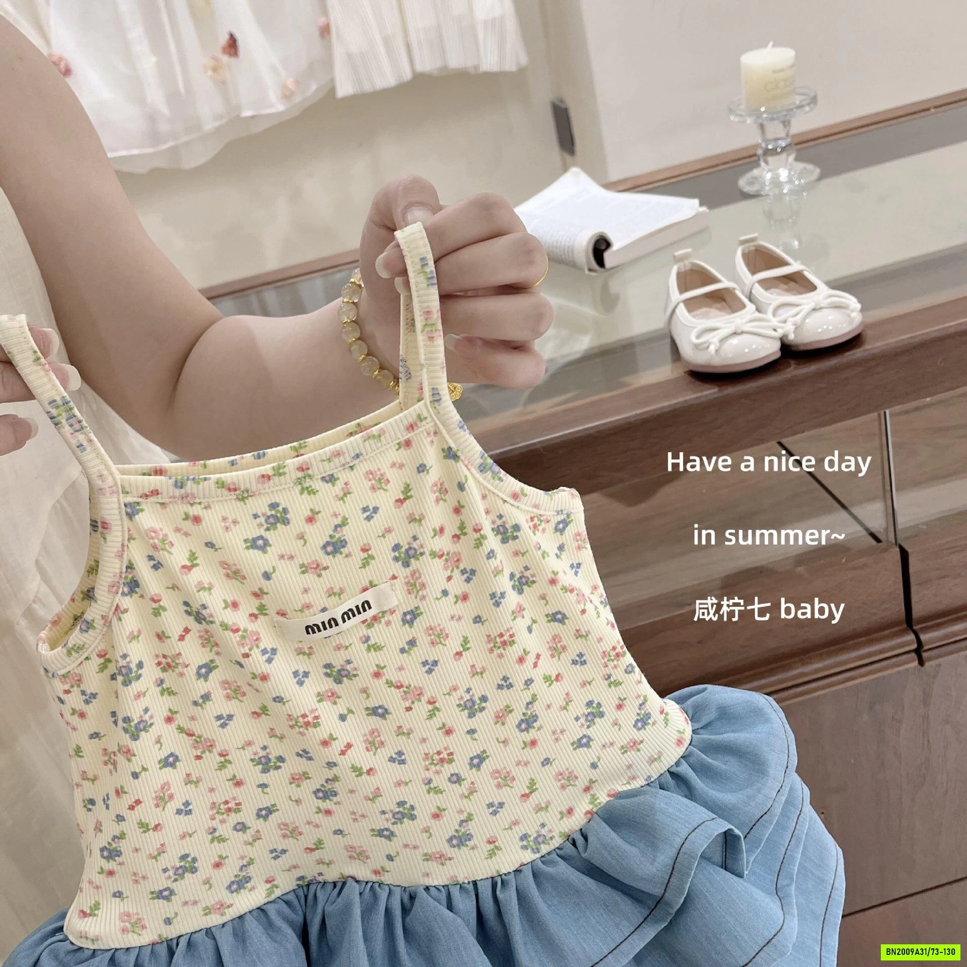 ĐẦM HOA 2 DÂY PHỐI ĐUÔI CÁ TBABY