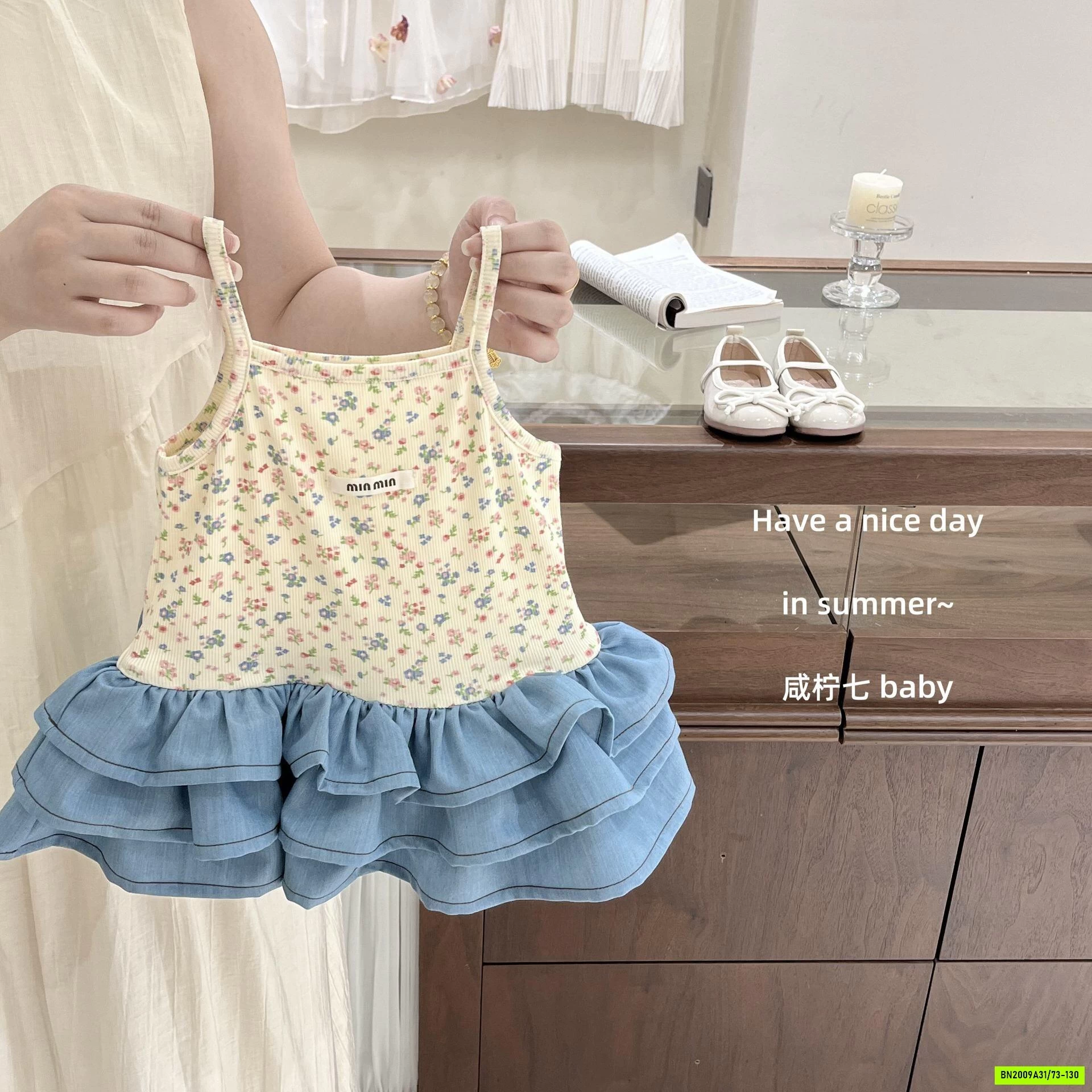ĐẦM HOA 2 DÂY PHỐI ĐUÔI CÁ TBABY