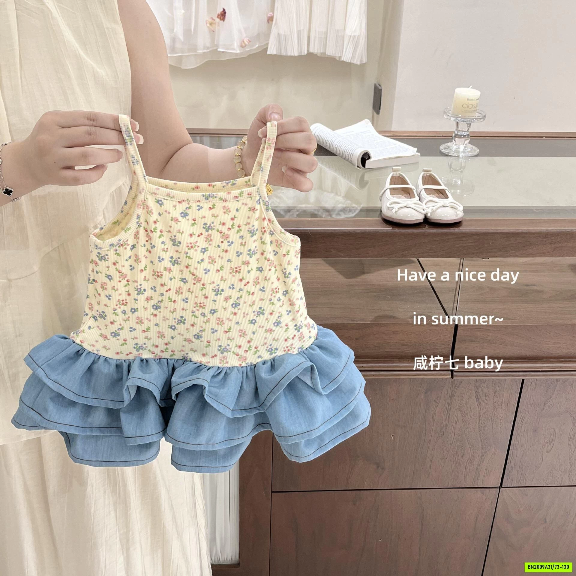 ĐẦM HOA 2 DÂY PHỐI ĐUÔI CÁ TBABY