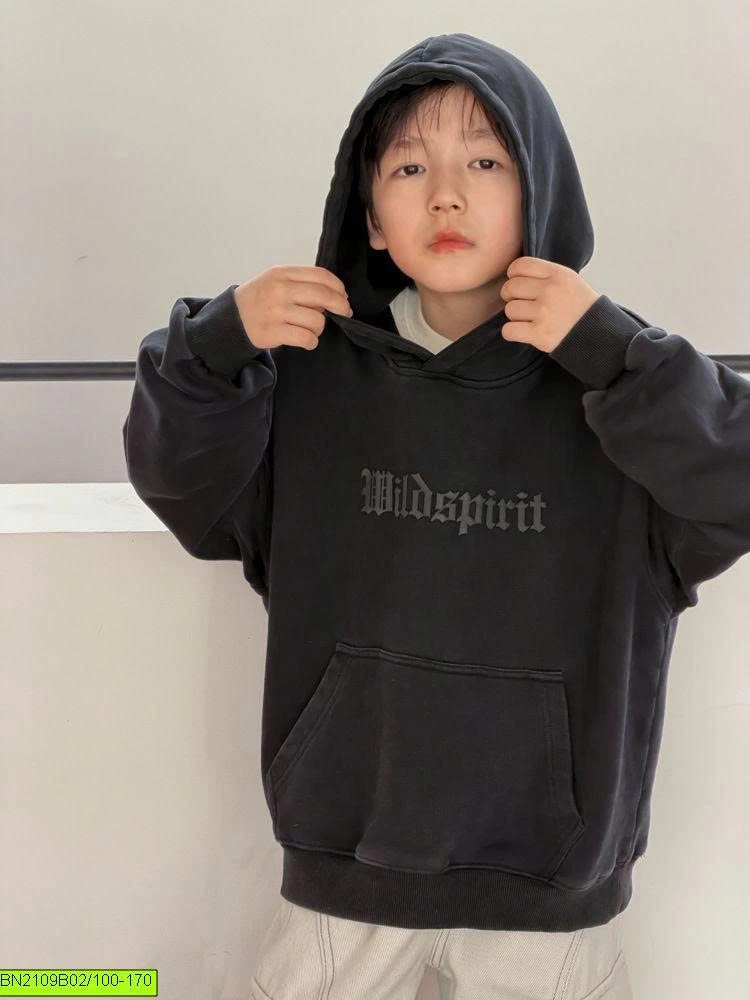ÁO HOODIE CHỮ TONE ĐEN 26E148 AMBB
