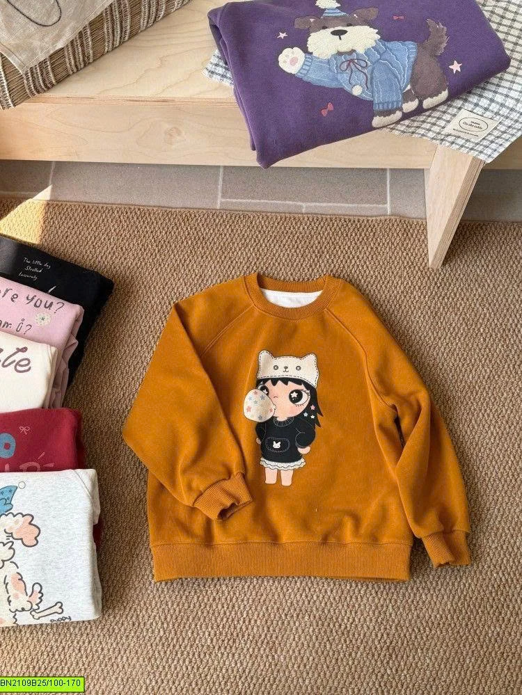 ÁO NỈ IN HÌNH LÓT LÔNG 26F061