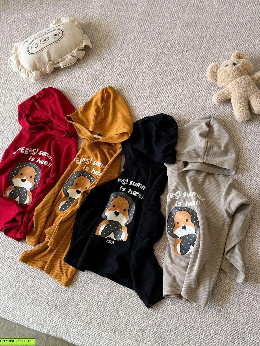 ÁO HOODIE MỎNG HỌA TIẾT DỄ THƯƠNG YUKID