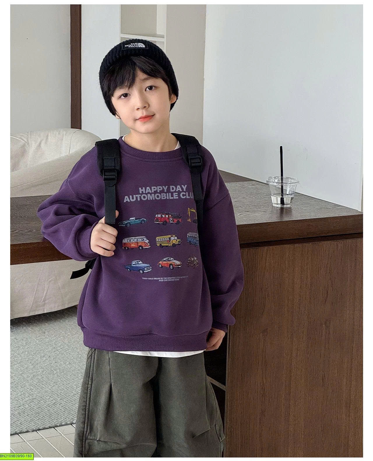 ÁO NỈ IN HÌNH Ô TÔ LÓT LÔNG CỪU