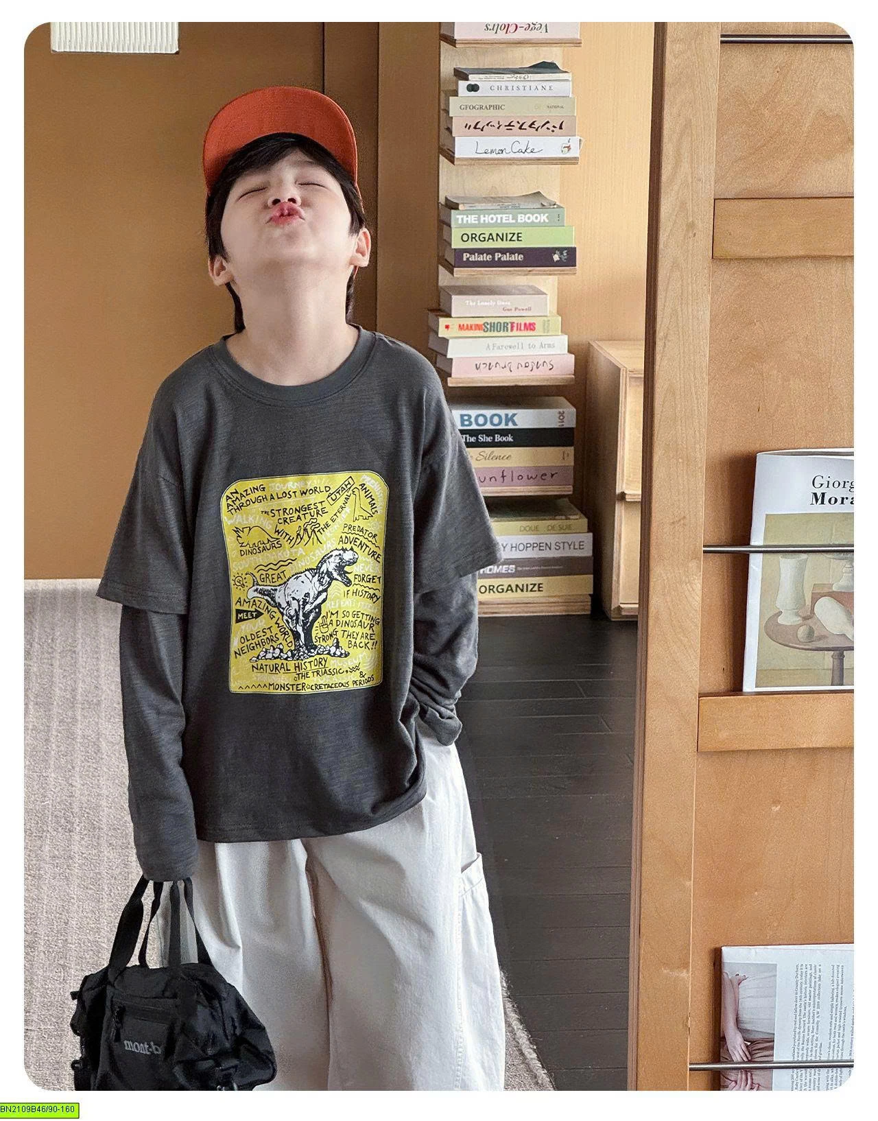 ÁO THUN KHỦNG LONG TAY NỐI AOAOKIDS