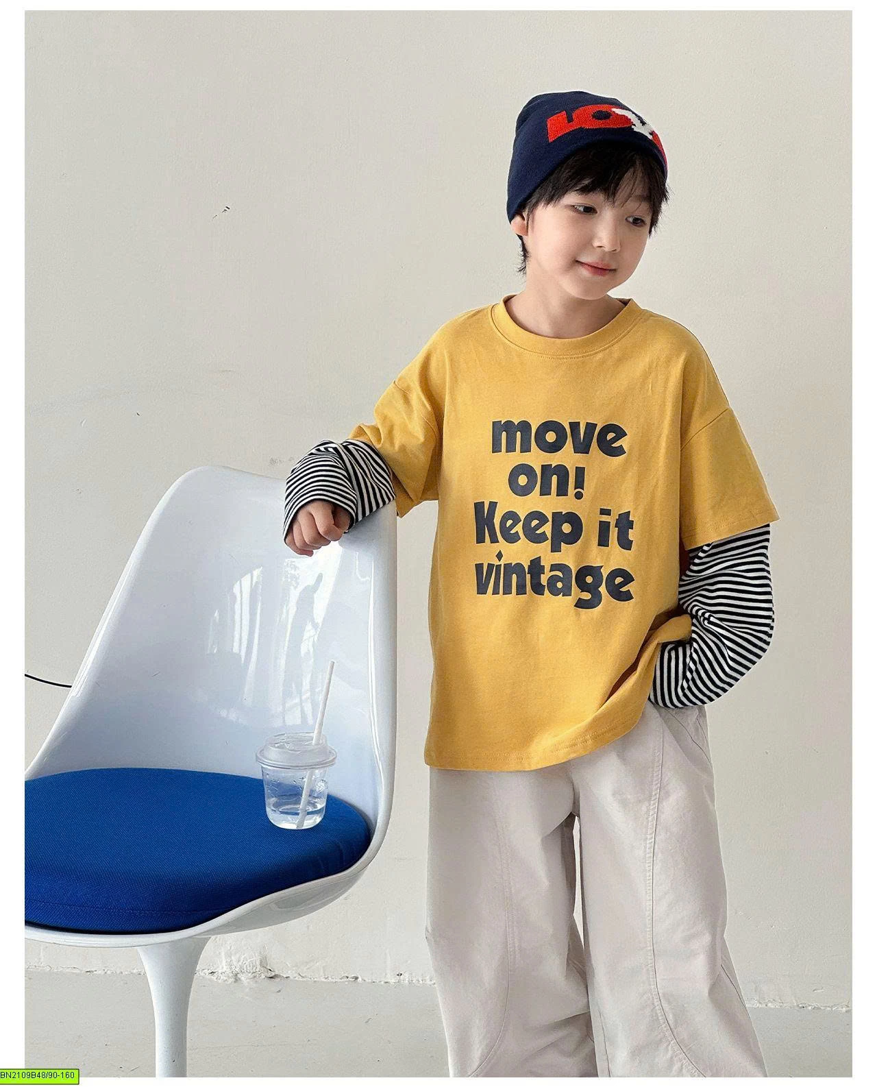 ÁO THUN CHỮ TAY KẺ AOAOKIDS