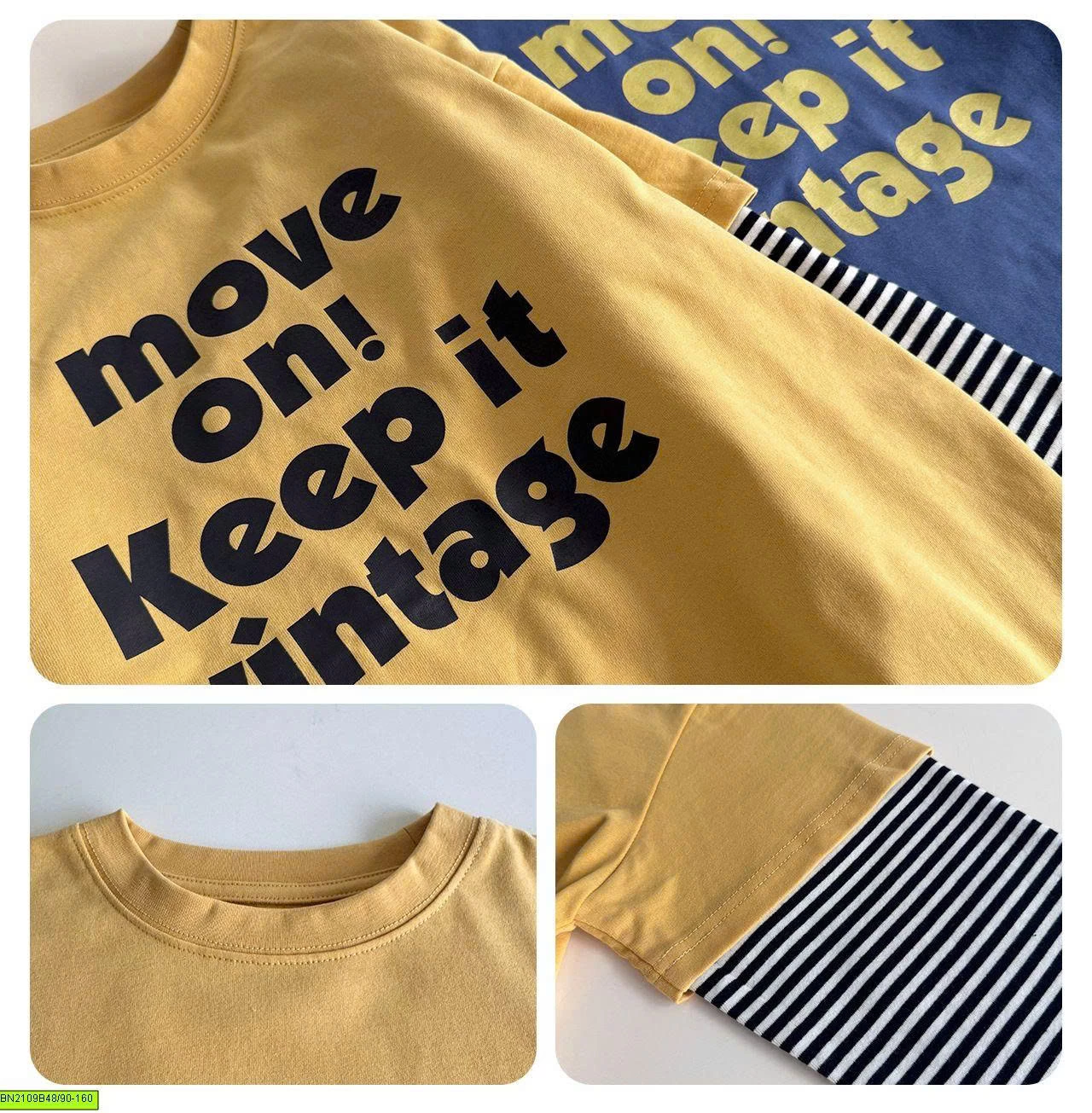 ÁO THUN CHỮ TAY KẺ AOAOKIDS