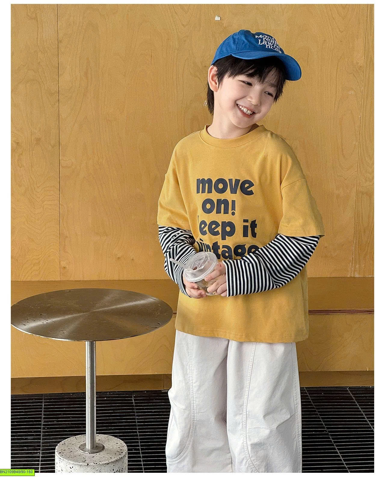 ÁO THUN CHỮ TAY KẺ AOAOKIDS