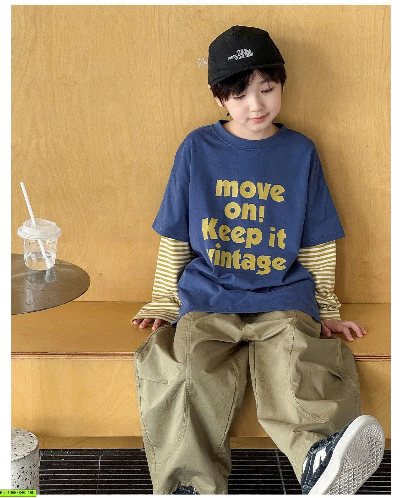 ÁO THUN CHỮ TAY KẺ AOAOKIDS