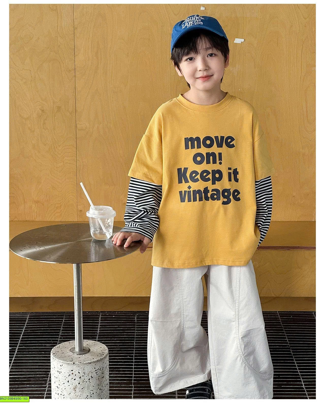 ÁO THUN CHỮ TAY KẺ AOAOKIDS