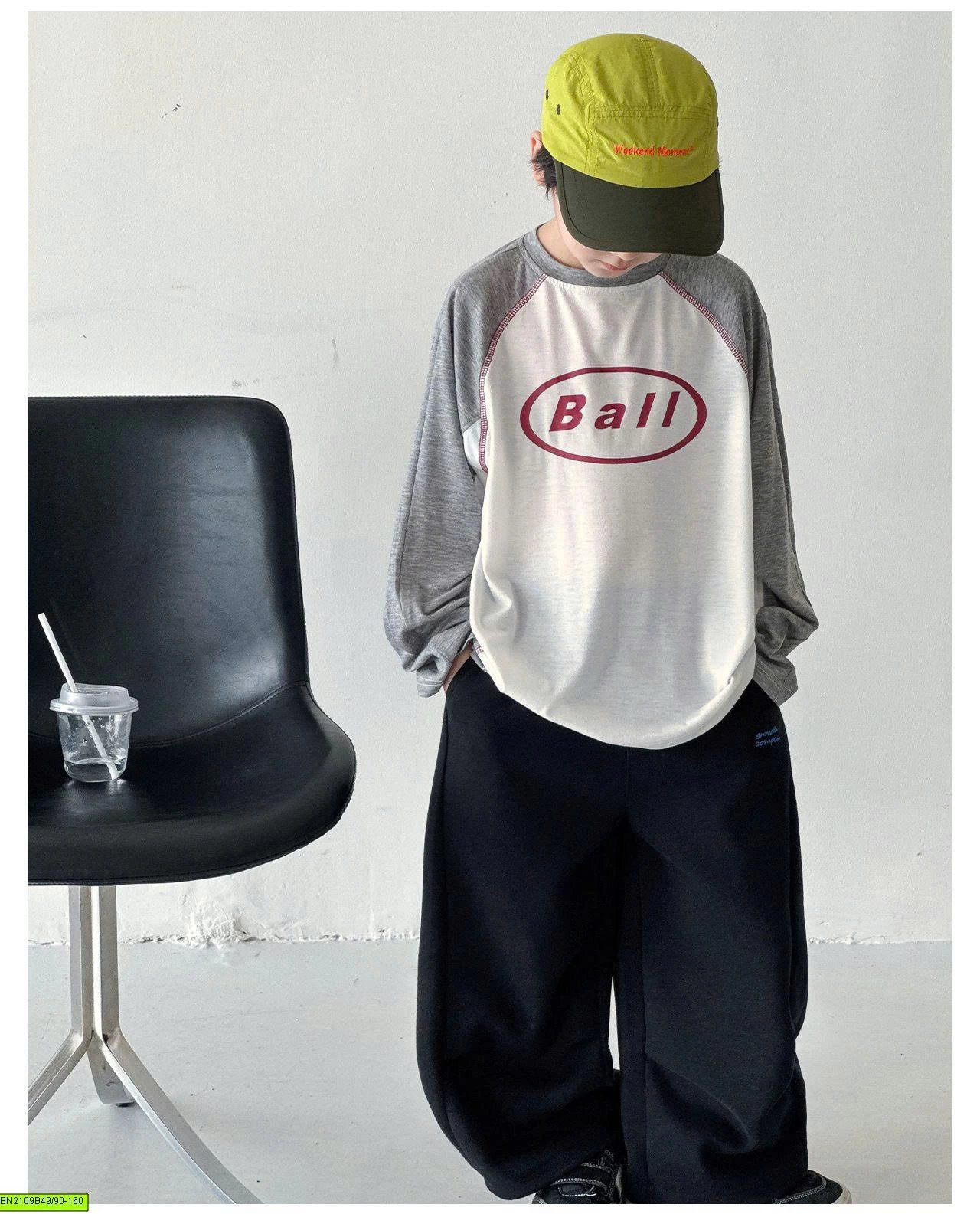 ÁO THUN CHỮ BALL PHỐI MÀU TAY
