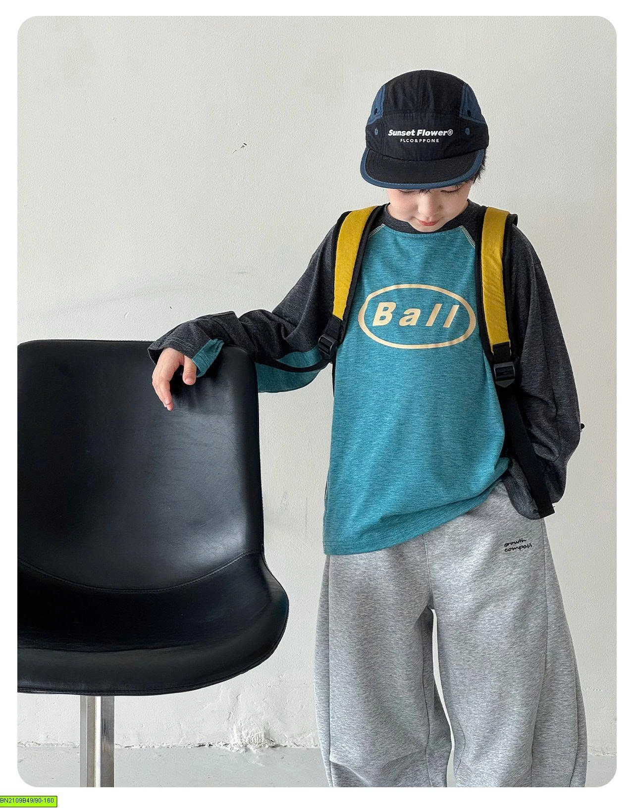 ÁO THUN CHỮ BALL PHỐI MÀU TAY