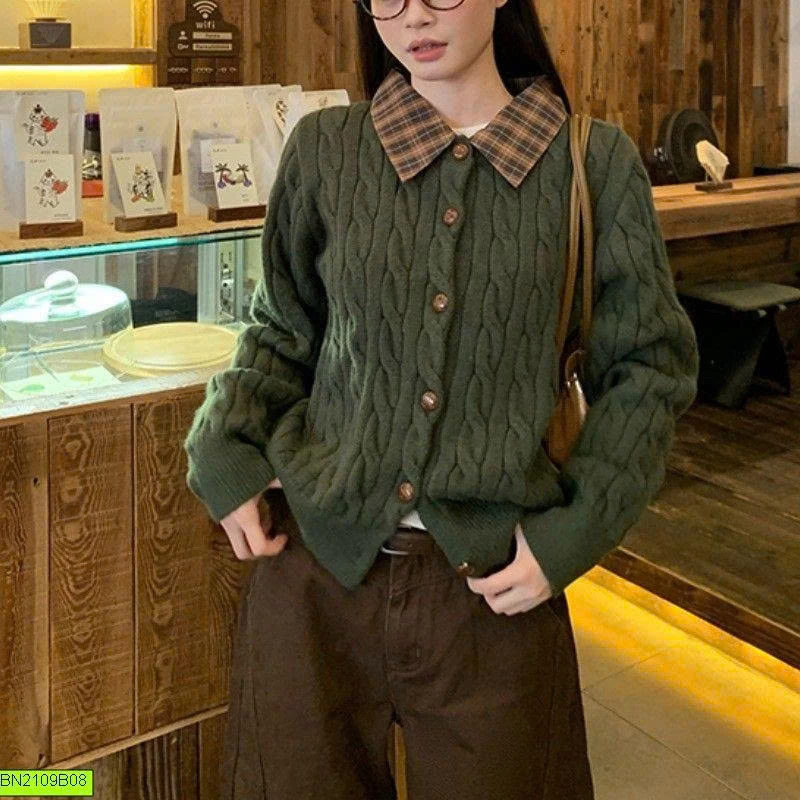 ÁO LEN XOẮN THỪNG CỔ SƠ MI