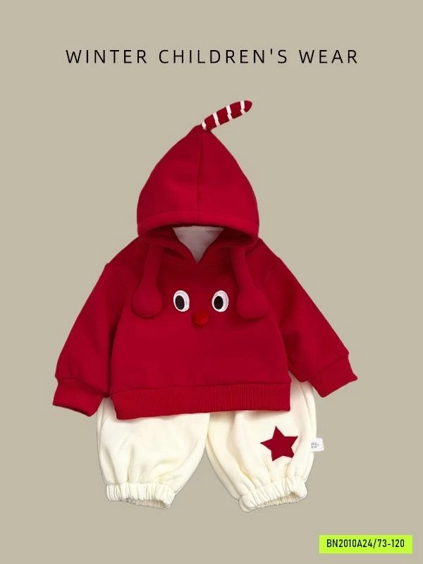 SÉT ÁO HOODIE ĐỎ LÓT LÔNG