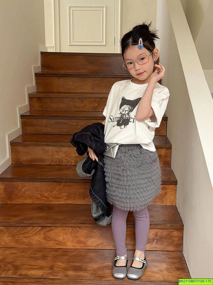 ÁO PHÔNG AMBB KIDS IN HÌNH MÈO 26A024