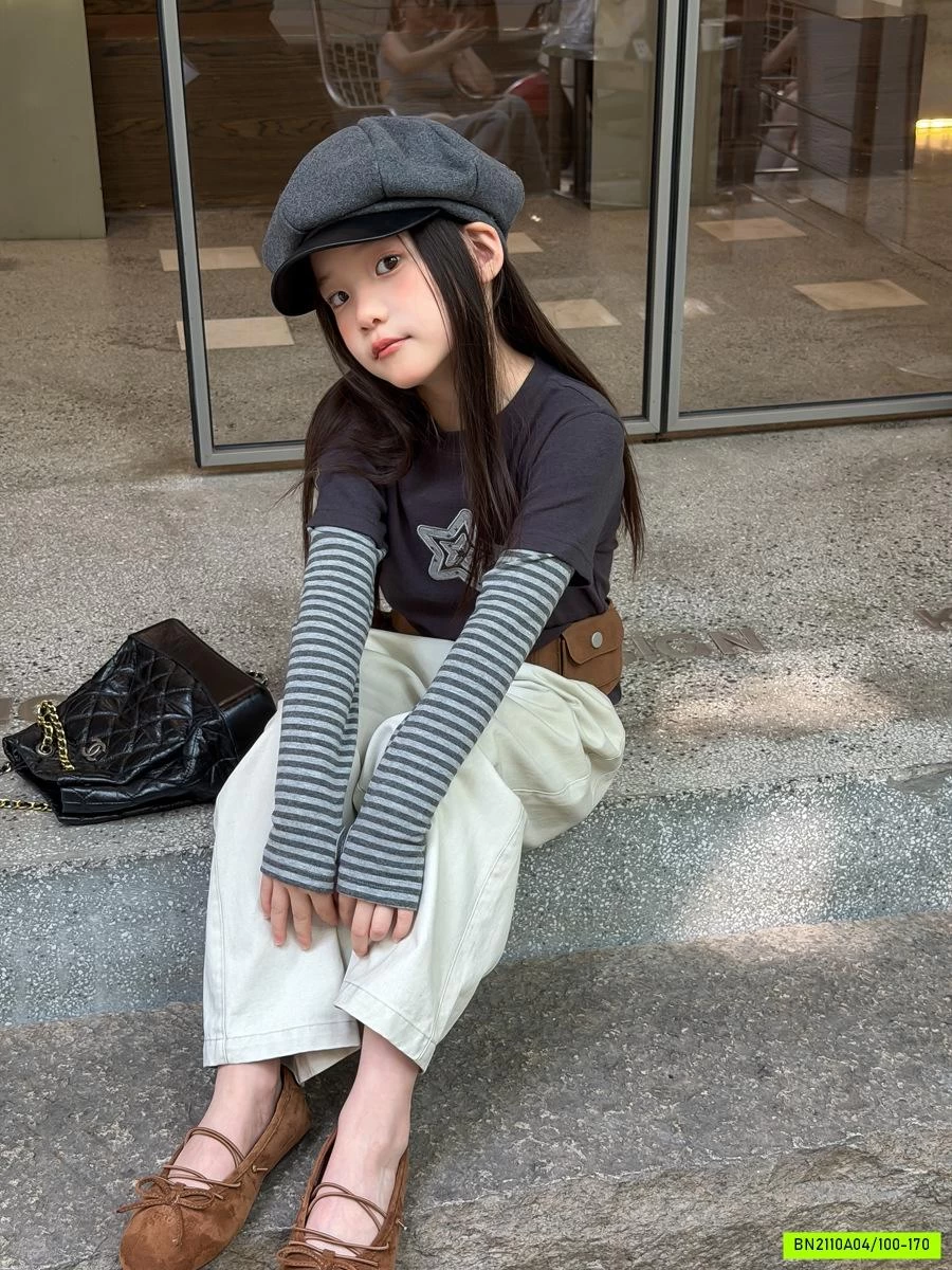 ÁO THUN NGÔI SAO PHỐI KẺ 26E417 AMBB