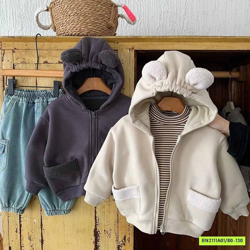 KHOÁC NỈ LÓT LÔNG CỪU LIỀN MŨ