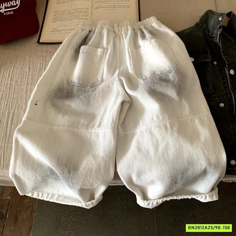 QUẦN JEANS TRẮNG LOANG TÚI GỐI