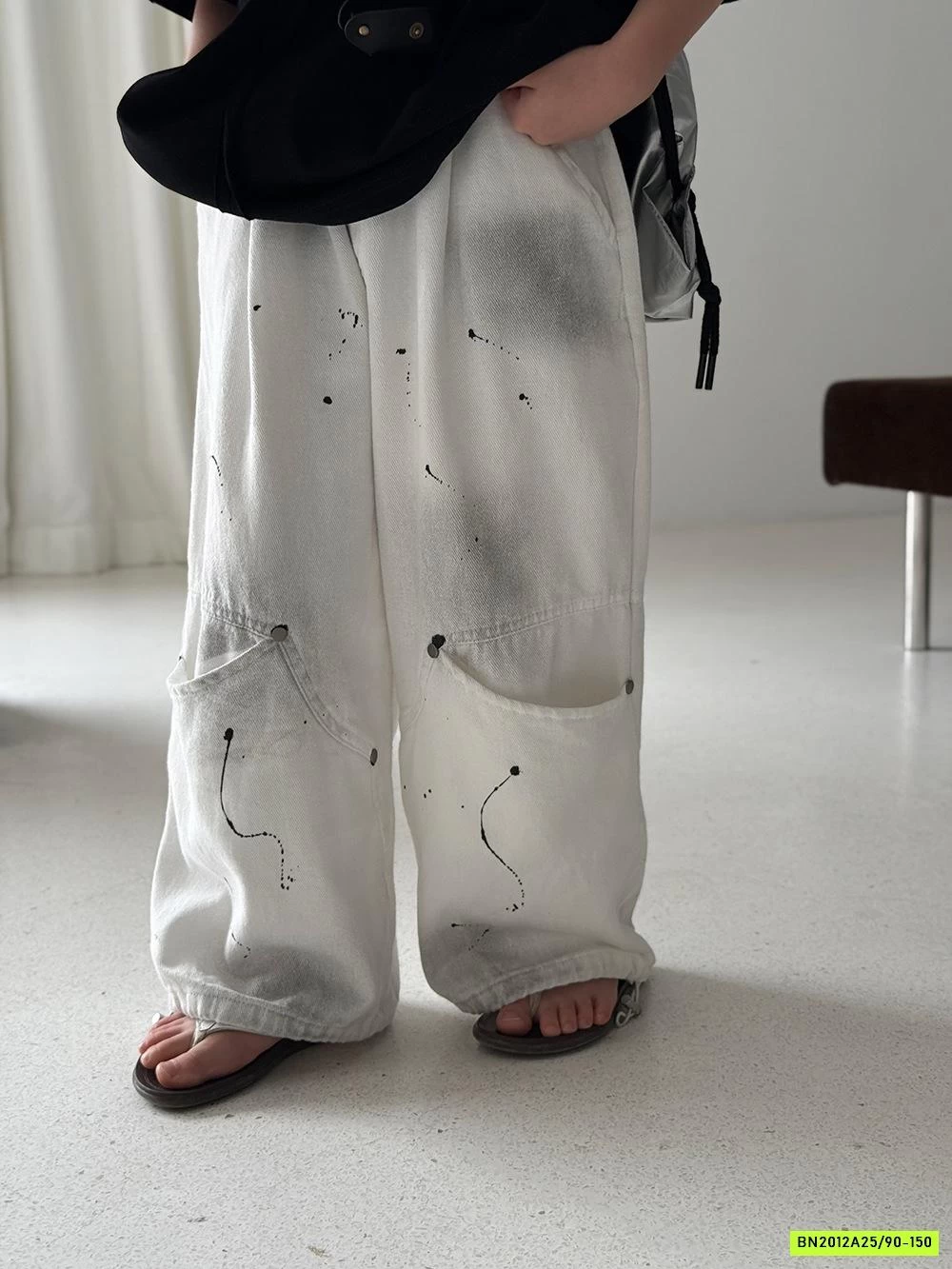 QUẦN JEANS TRẮNG LOANG TÚI GỐI