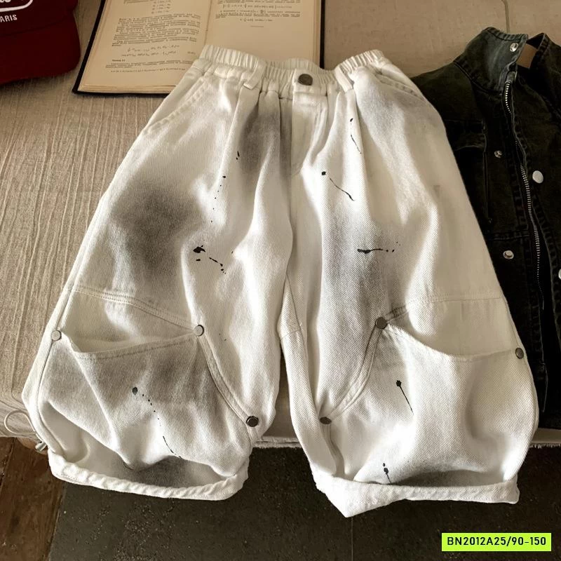 QUẦN JEANS TRẮNG LOANG TÚI GỐI