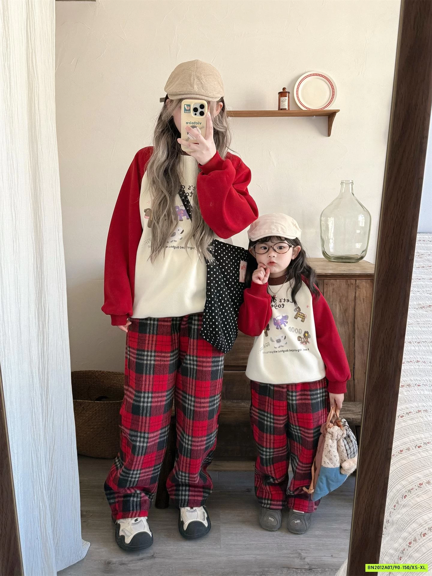 QUẦN NỈ CARO ĐỎ LÓT NHUNG