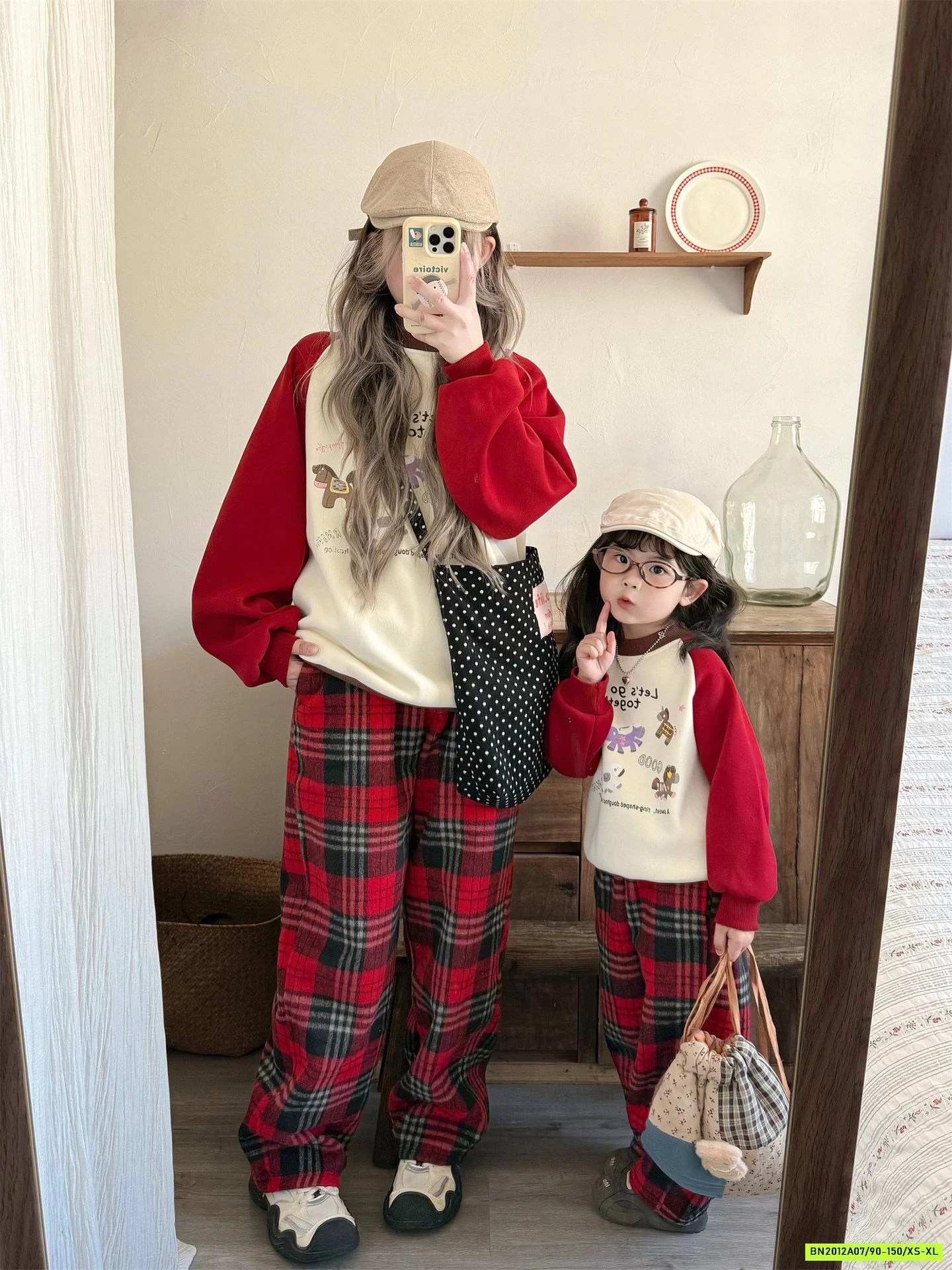 QUẦN NỈ CARO ĐỎ LÓT NHUNG