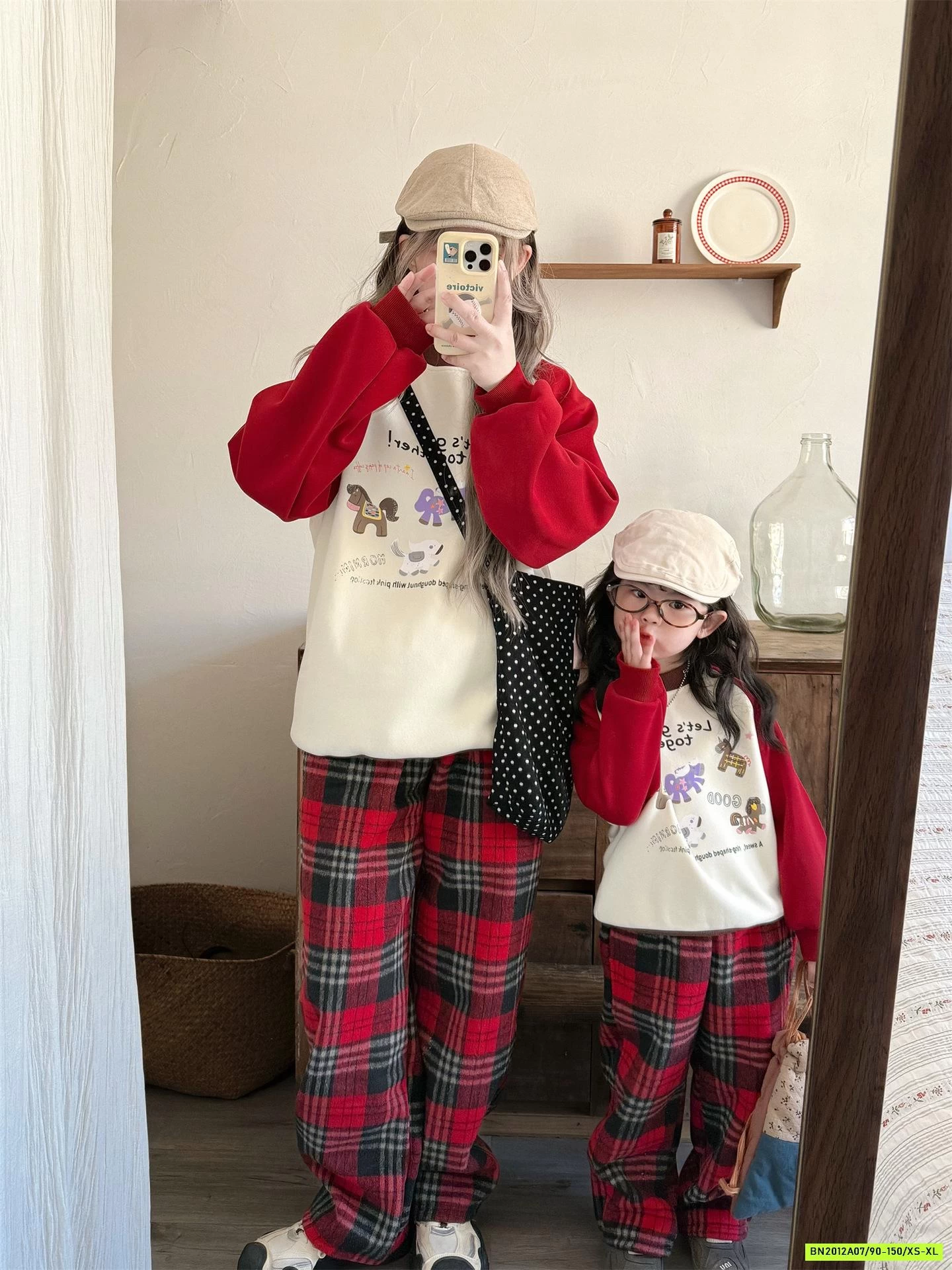 QUẦN NỈ CARO ĐỎ LÓT NHUNG